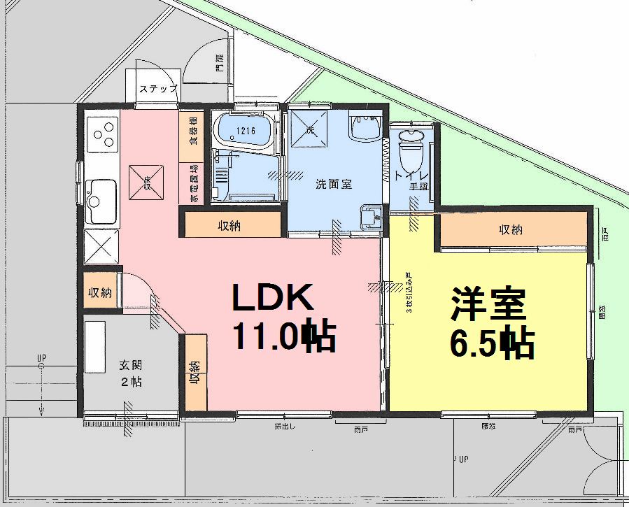 本田貸家  富松1丁目 (平屋)